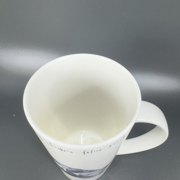 KENT POTTERY Sleeping Black White Kitty Cat Tall Coffee Mug Cup Porcelain 14Oz - Picture 11 of 11